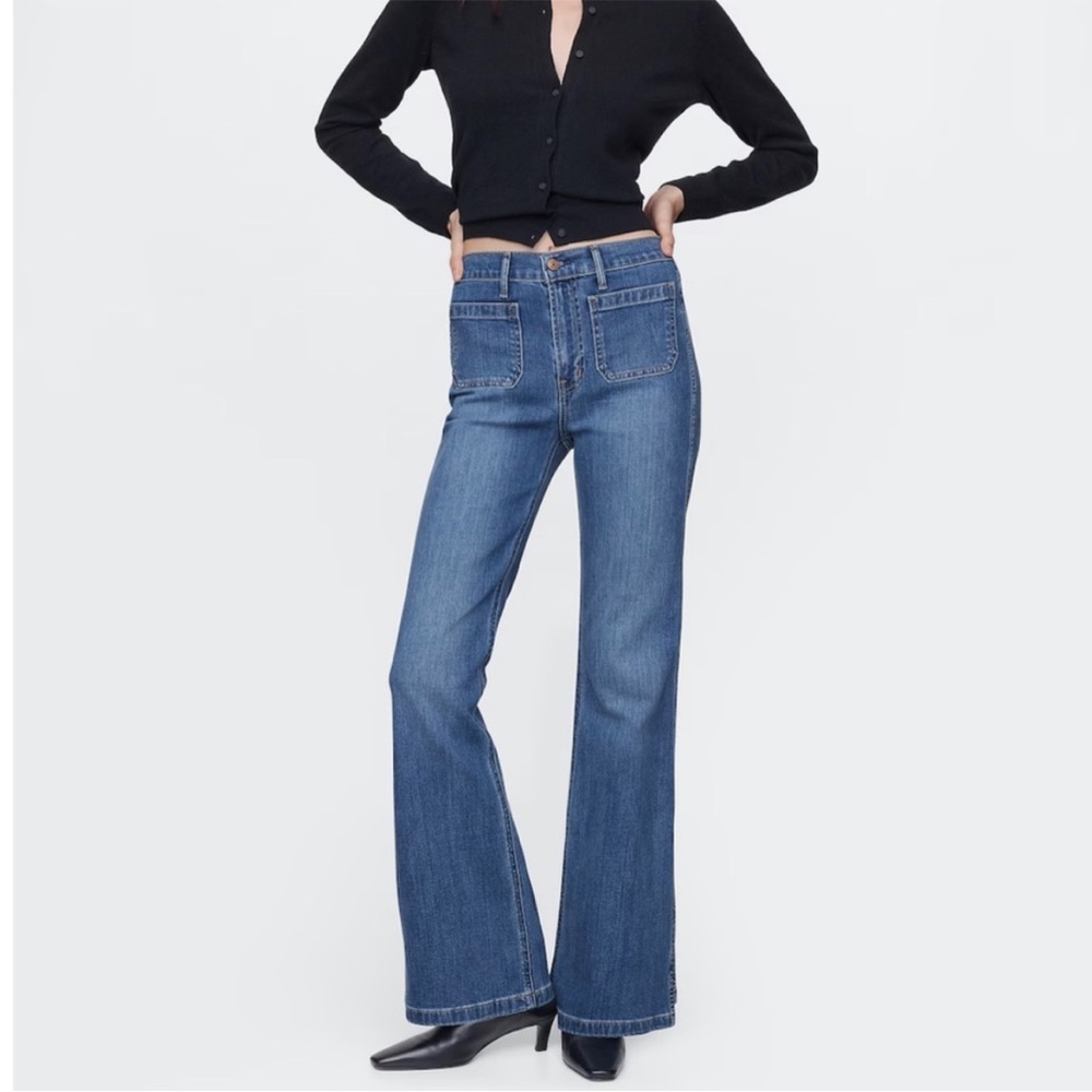 GAP high rise 70s flare jeans in medium indigo wash Sz. 12S